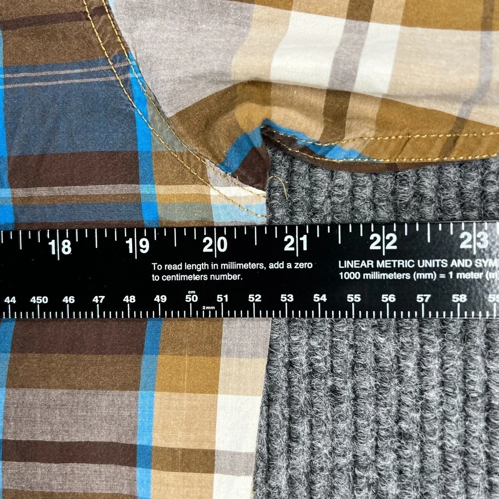 The North Face Shirt Mens Medium Brown Plaid Long Sleeve Button Up‎ Outdoor Camp